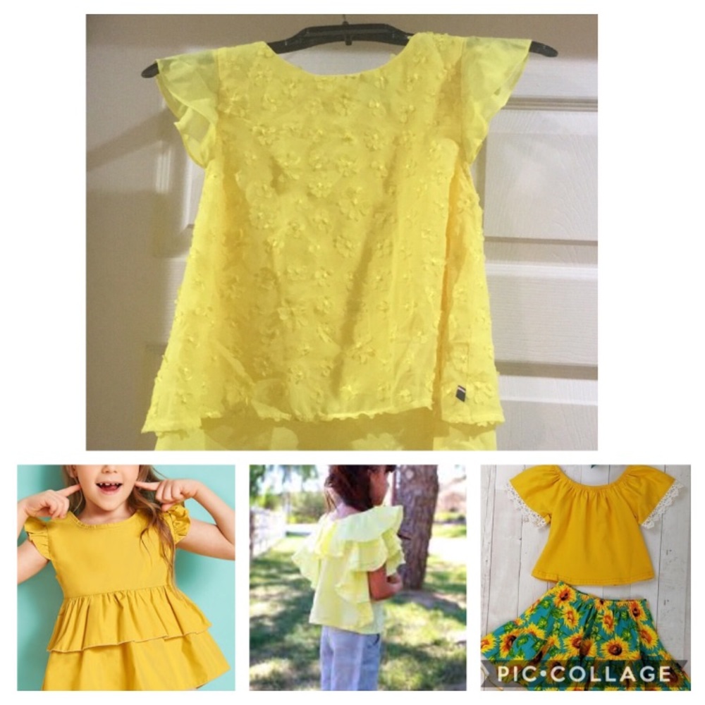 Beautiful girls yellow Tommy Hilfiger flowy top!